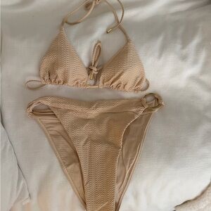 Monday Swimwear Vanilla Chevron Bikini Set